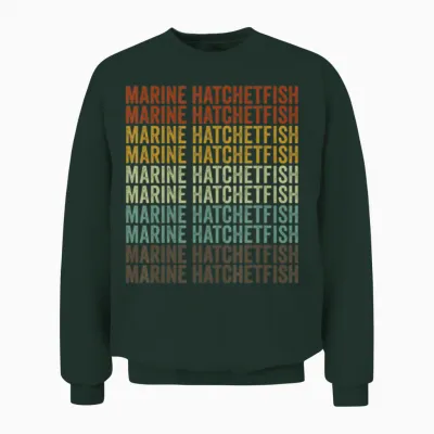Marine Hatchetfish Fish Retro Unisex Sweatshirt - Forest