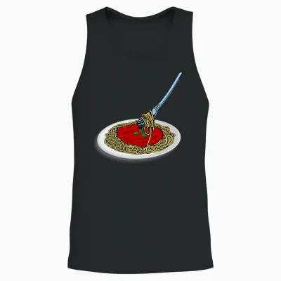 Spaghetti Unisex Tank Top - Black