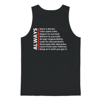Always... Black, White, and Red Bold Motivational Unisex Tank Top - Black – 1