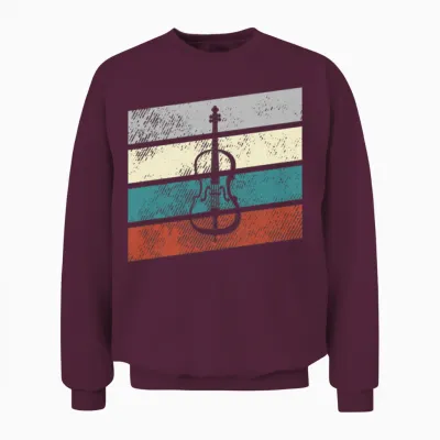 Violin Retro Unisex Sweatshirt - Maroon