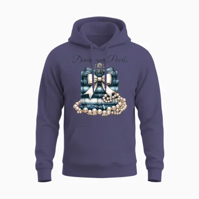 Pearls & Denim 2025 Outfit for Stylish Women Unisex Hoodie - Heather Sport Dark Navy