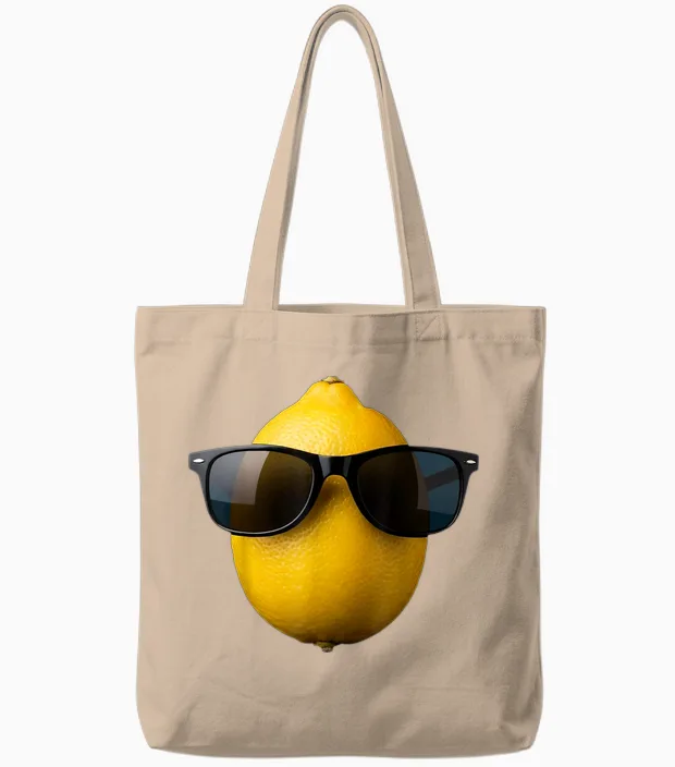 Coole Zitrone Trägt Sonnenbrille Lustiges Obst Tote Bags in Natural