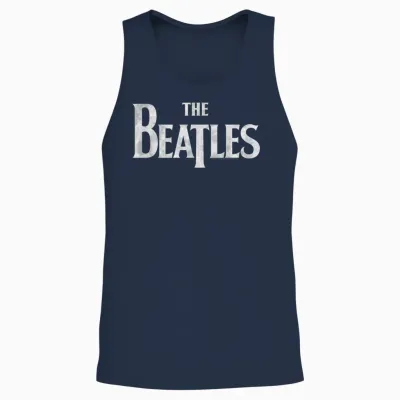 The Beatles - Logo Unisex Tank Top - Navy