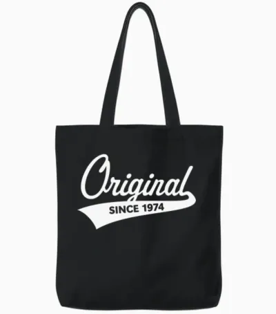 Original Since 1974 (year of Birth, Birthday / W) Tote Bags - Black