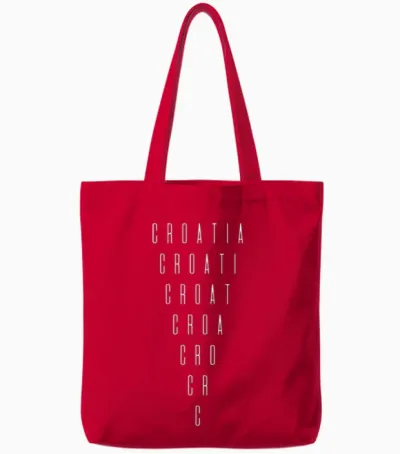 Croatia Inverted Triangle Word Croatian Tote Bags - Red