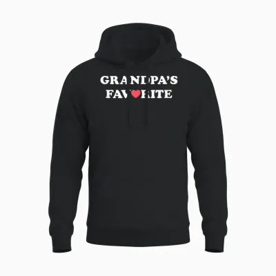 Grandpa's Favorite T-Shirt (grandpa, with Red Heart) Unisex Hoodie - Black