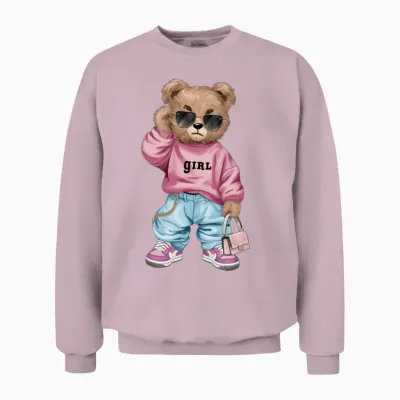 Funny Teddy Bear. Unisex Sweatshirt - Light Pink