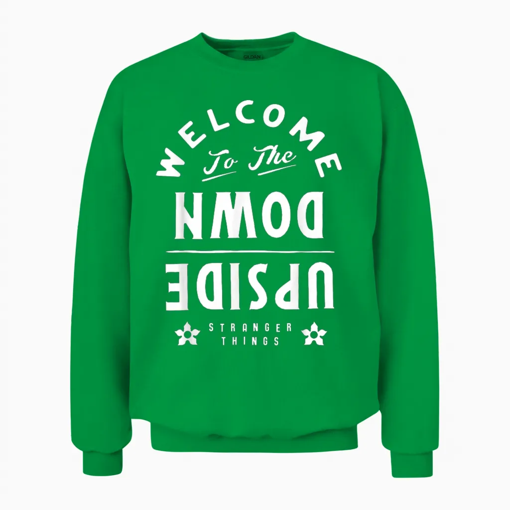 Stranger Things Welcome to the Upside Down Unisex Sweatshirt in Irish Green