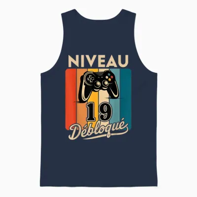 Level 19 Years Man 2006 Birthday Gamer Level 19 Man Unisex Tank Top - Navy