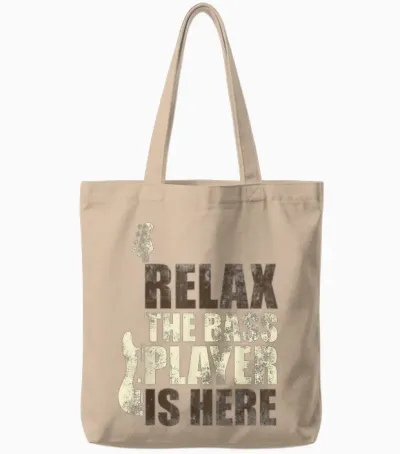 Le Bassiste Est Ici Music Gift Idea Guitar Bass Tote Bags - Natural