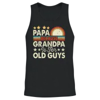 Papa Because Grandpa Is for Old Guys Unisex Tank Top - Black – 2