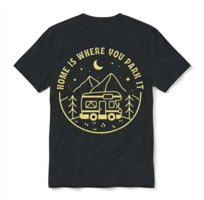 Home Is Where You Park It Unisex T-Shirt - Black