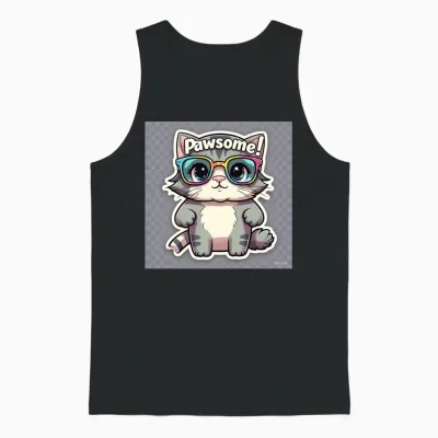 Funny Cat Lover T Shirt , Kitty Meme Tee for Cat Unisex Tank Top - Black