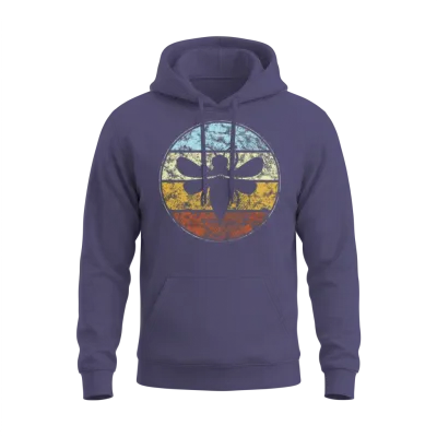 Bee Retro Unisex Hoodie - Heather Sport Dark Navy