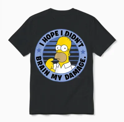 The Simpsons Homer I Hope I Didn't Brain My Damage Unisex T-Shirt - Black