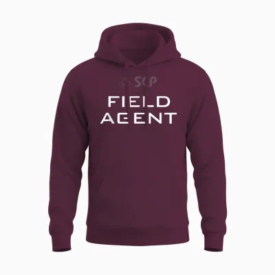 Scp Foundation Field Agent Design on Back Unisex Hoodie - Maroon