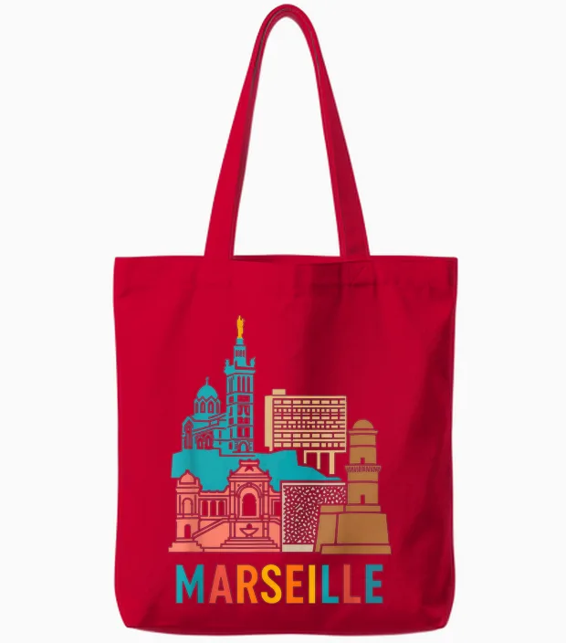 Marseille Tote Bags in Red