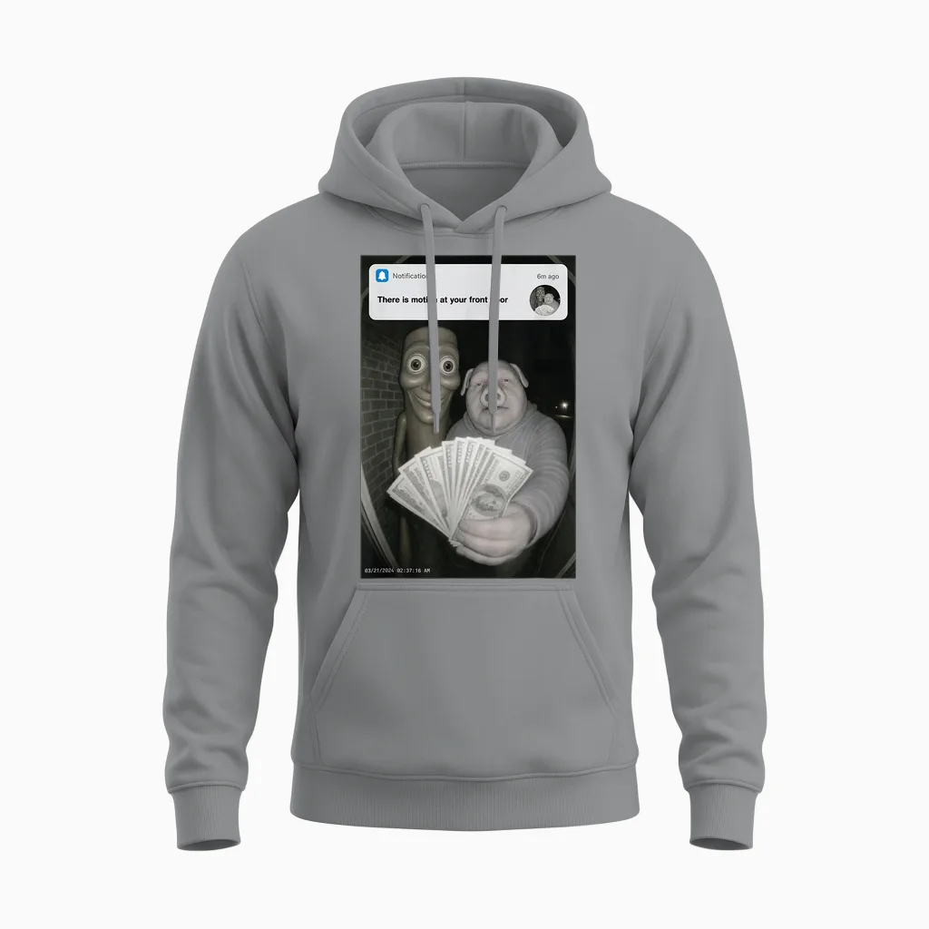 There Is Motion at Your Haustür Tung Tung Sahur John Pork Unisex Hoodie in Sport Grey