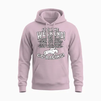 Horse Racing Equestrian Horseback Horse Racer Unisex Hoodie - Light Pink