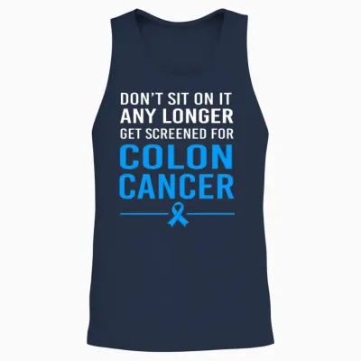 Colon Cancer Awareness Cancer Survivor Unisex Tank Top - Navy