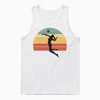 Volleyball Vintage Unisex Tank Top in White - 1