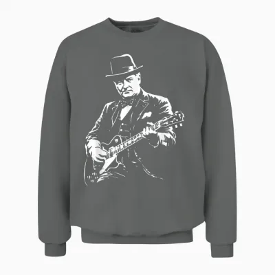 Winston Churchill Guitare Unisex Sweatshirt - Graphite Heather