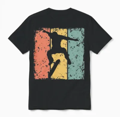 Skateboard Retro Unisex T-Shirt - Black