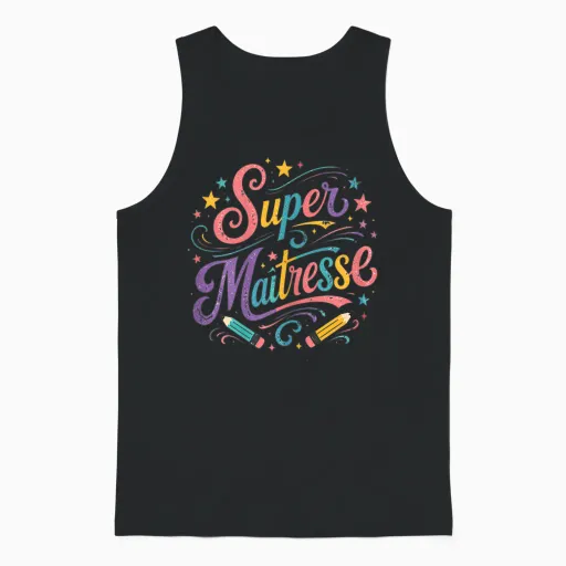 Gift Super Teacher School End Year Original Teacher Unisex Tank Top - Black