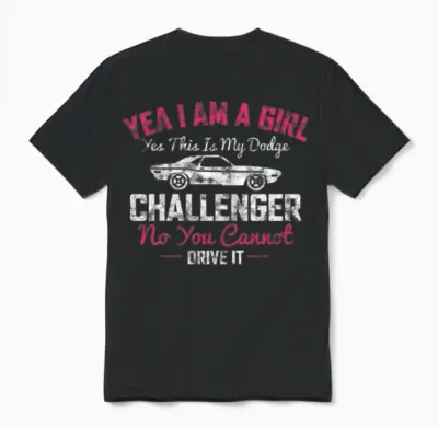 Dodge Challenger Girl Unisex T-Shirt - Black