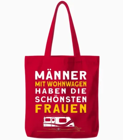 Männer Mit Wohnwagen Haben Die Schönsten Frauen Camping Tote Bags - Red