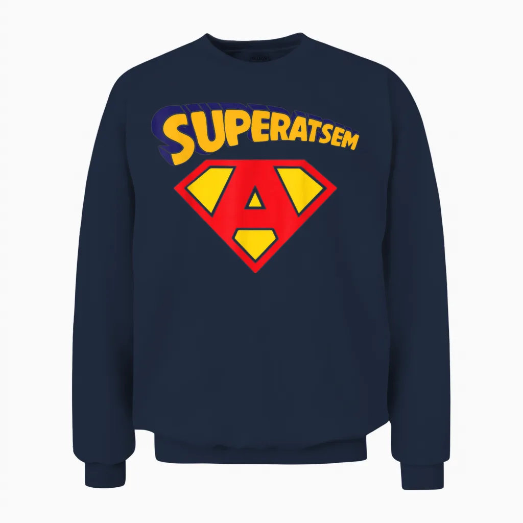 Thank You Atsem Teacher End of Year Kindergarten Hero T-Shirt, Black, S Unisex Sweatshirt in Navy