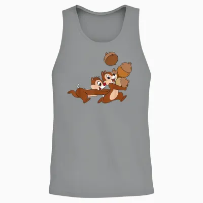 Disney Chip ‘n Dale Chipmunks Acorn Run T-Shirt Small Unisex Tank Top - Sport Grey