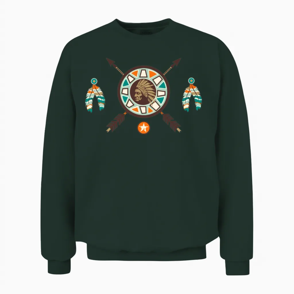 Native American 1 Unisex Sweatshirt in Forest
