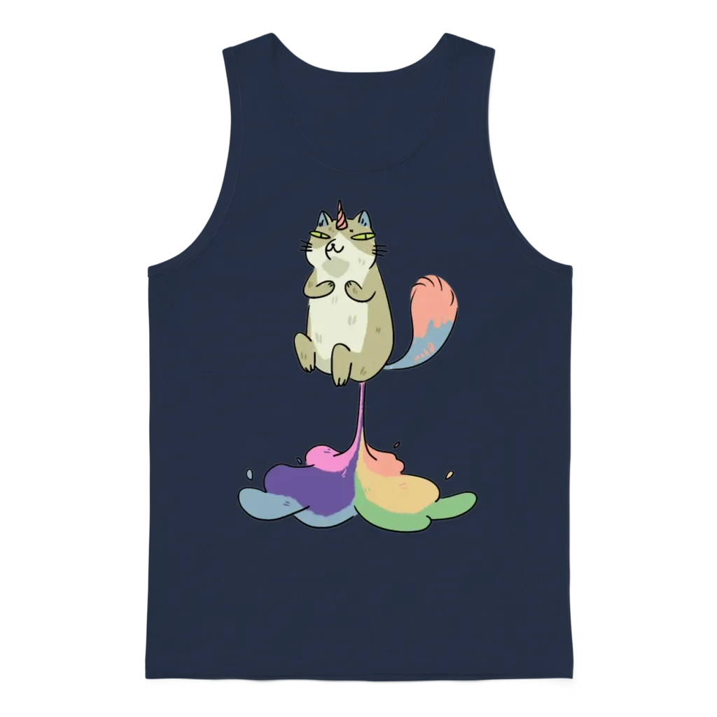 Funny Unicorn Cat โ Lovers Unisex Tank Top - Navy
