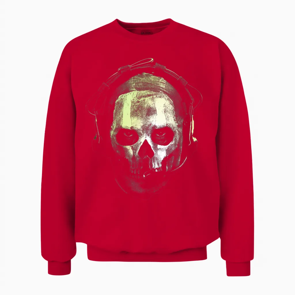 Call of Duty Ghost Skull Portrait Video Game Unisex Sweatshirt in Red