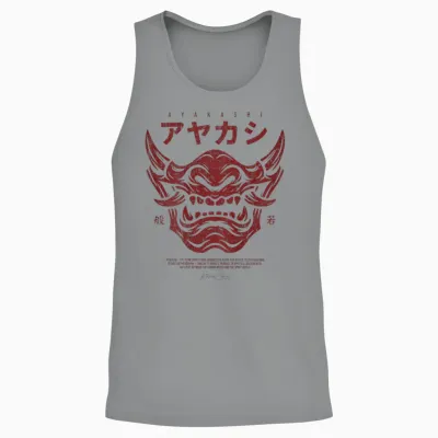 Backprint Japanese Streetwear Y2k Techwear Anime Cyberpunk Unisex Tank Top - Sport Grey