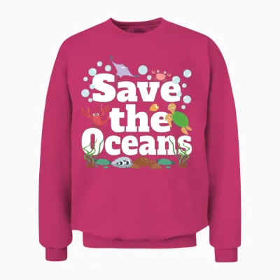 Save the Oceans No Plastic Unisex Sweatshirt - Heliconia