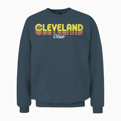 Retro Cleveland Ohio Unisex Sweatshirt - Dark Heather