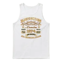 Legends Are Born in December 1974 Unisex Tank Top - White – 1
