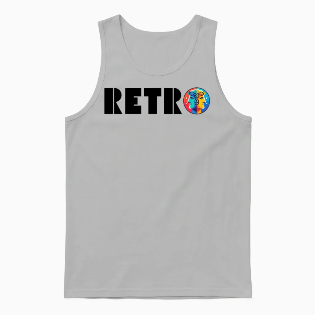 Retro Janus Unisex Tank Top in Ash