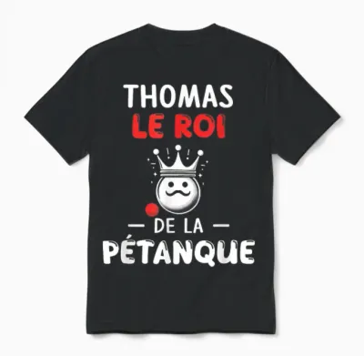 Personalised Gift Man Name Thomas Petanque Humour Unisex T-Shirt - Black