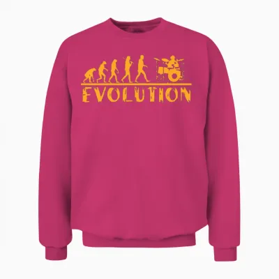 Evolution Drummer Funny Unisex Sweatshirt - Heliconia