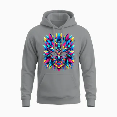 Retro Carnival Mask Brazil Rio T-Shirt, Black, S Unisex Hoodie - Sport Grey