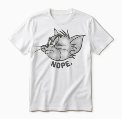 Tom and Jerry Nope Unisex T-Shirt - White