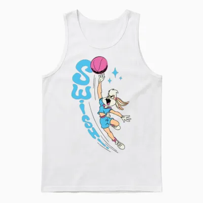 Looney Tunes Lola Bunny Swish! Basketball Design Unisex Tank Top - White