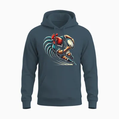 Rugby Hens Rooster Rugby Player Rugbyman Humour Rugby Unisex Hoodie - Dark Heather