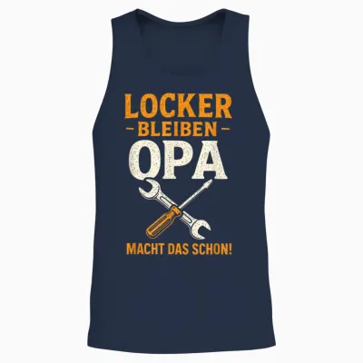 Locker Bleiben - Opa Macht Das Schon! Unisex Tank Top - Navy
