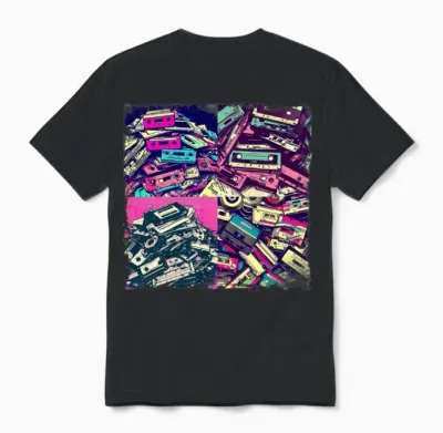 Retro Cassette Tapes Unisex T-Shirt - Black