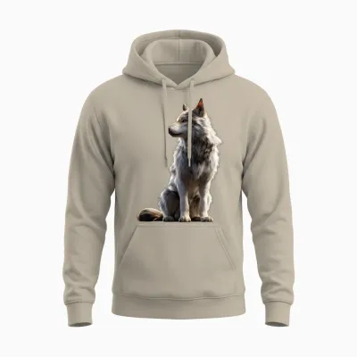Loup Motif J'aime Les Loups Meute De Loups Loup Sauvage Manche Longue Unisex Hoodie - Sand