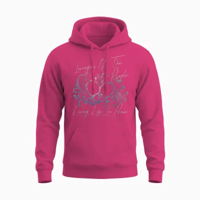 Imagine Hippie People Living Life in Peace and Love Unisex Hoodie - Heliconia